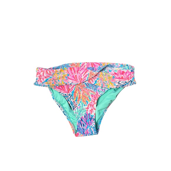 Lilly Pulitzer Other - Lilly Pulitzer Pink Blue Coral Reef Ruched Bikini Swim Bottoms Womens Size 4